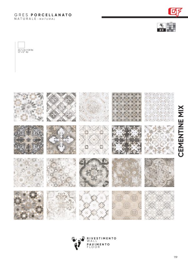 Gres porcellanato 2025 Linea Cementine 30,7 x 30,7 cm