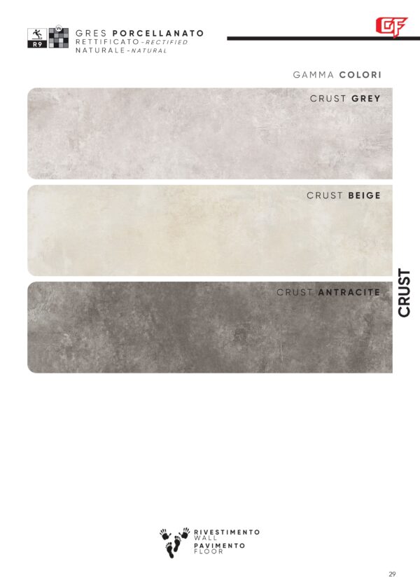 Gres porcellanato 2025 Linea Crust Disponibile in piu' formati