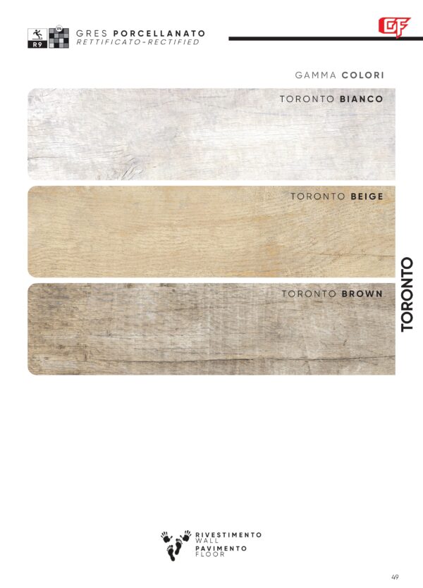 Gres porcellanato 2025 Linea Toronto 20 x 121 cm Rettificato