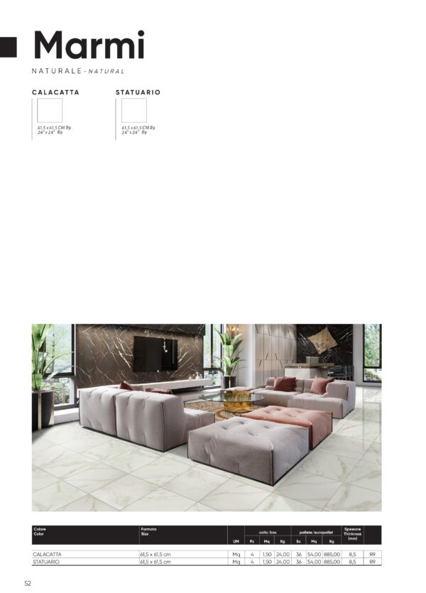 Gres porcellanato 2025 Linea Calacatta 61,5 x 61,5 cm - immagine 4